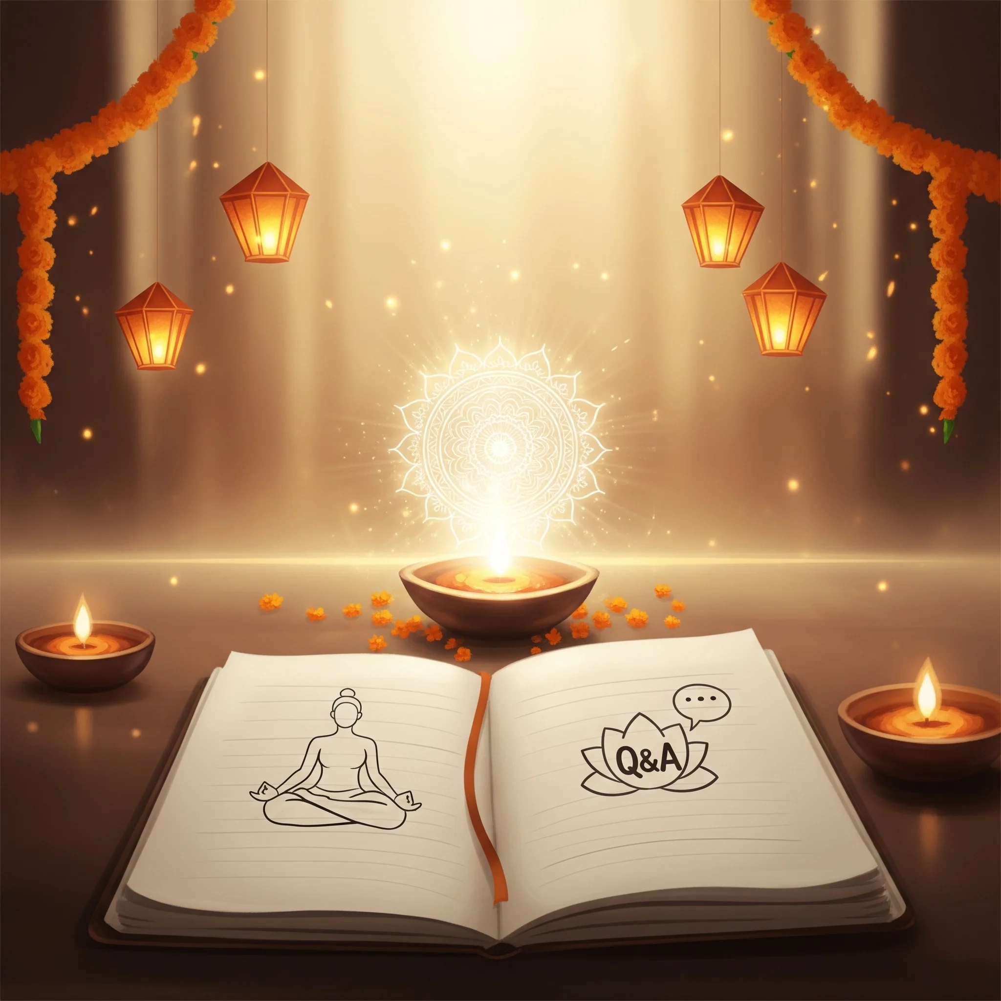 Spiritual teacher writing a blog post on a laptop